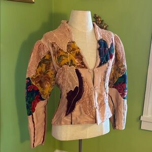 vintage 80s ballet pink jacket w/appliqués